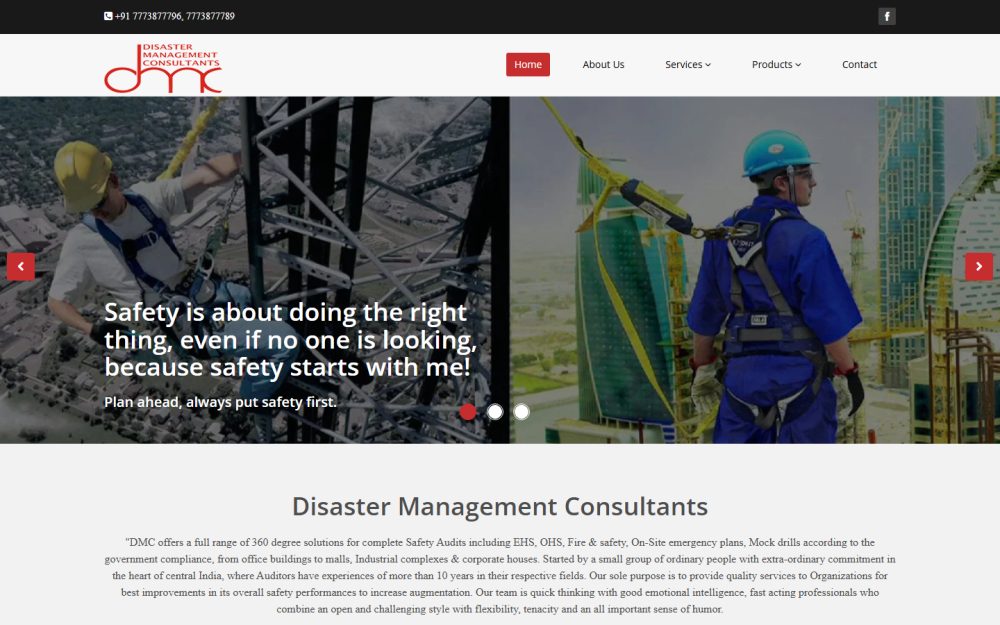 Screenshot of the Disaster Management Consultants website