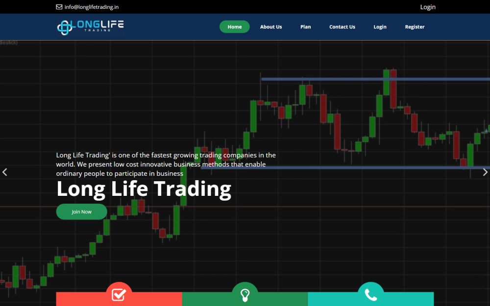 Screenshot of the Long Life Trading — MLM & Investment Platform website