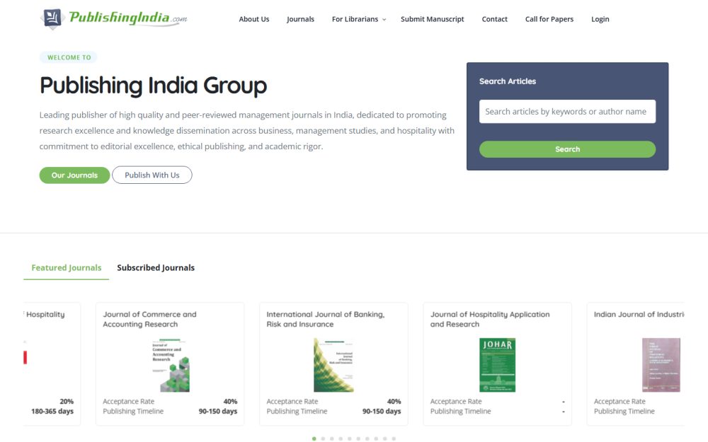 Screenshot of the Publishing India Group website