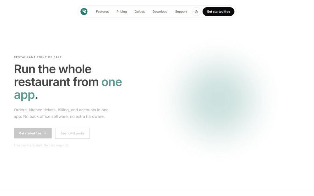 Screenshot of the Restaurant Software – Restroengine website