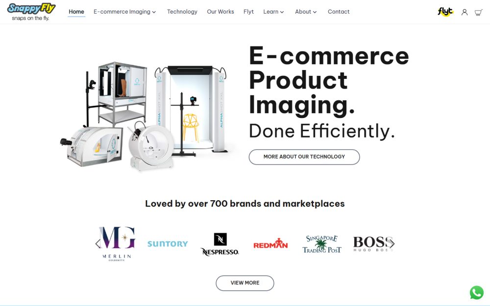 Screenshot of the SnappyFly – Affordable Ecommerce Product Photography website