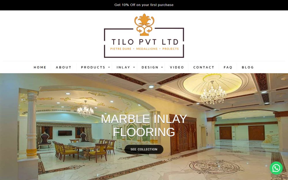 Screenshot of the Tilo Handicrafts website