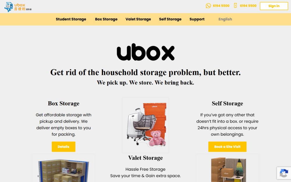 Screenshot of the Ubox Locker Management – Hong Kong website